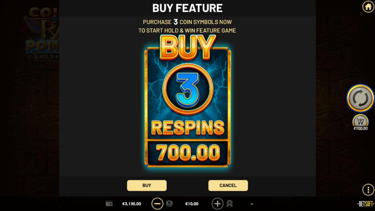 BetSoft Coins of Ra Power Screenshot