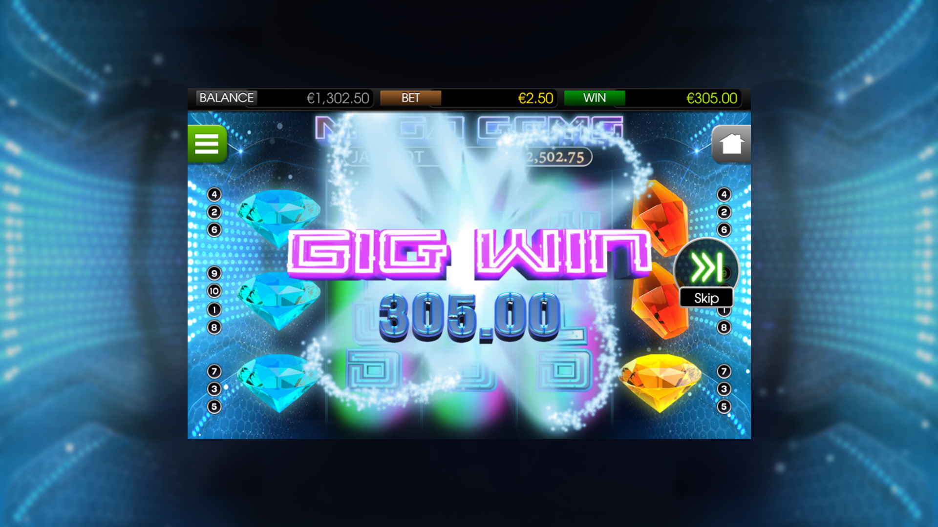 BetSoft Mega Gems Screenshot