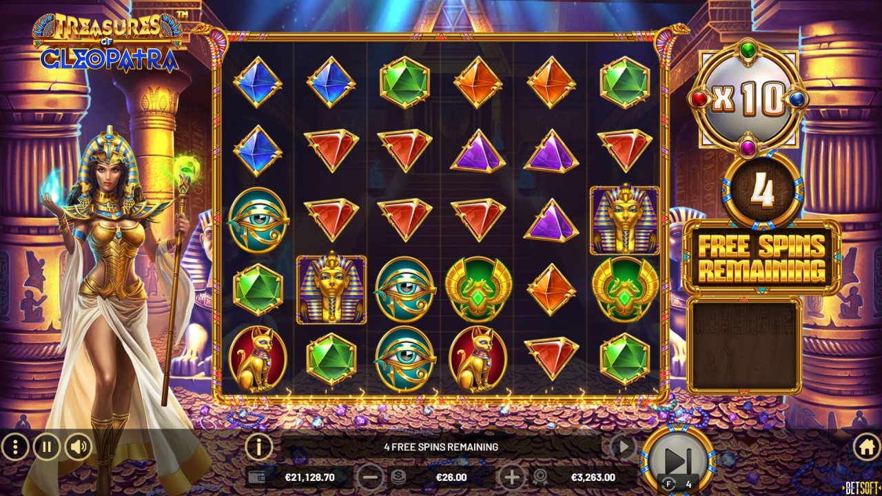 BetSoft Treasures of Cleopatra Screenshot